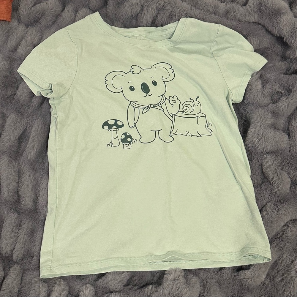 Cat & Jack Light Green Koala and Snail Tee